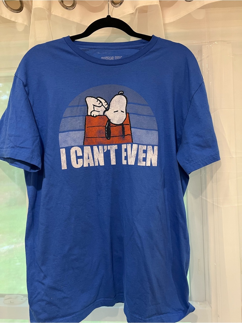 Women's Blue 'I Can't Even' Snoopy Graphic Tee